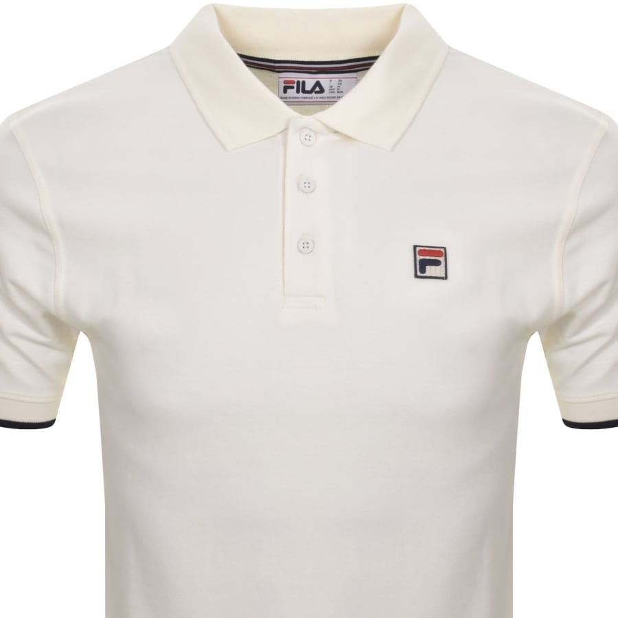 Fila Vintage Tipped Rib Basic Polo T Shirt Cream Mainline Menswear Sweden